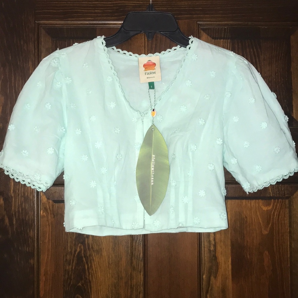 Farm Rio Harmonia Crop Top Turquoise - Picture 4 of 7